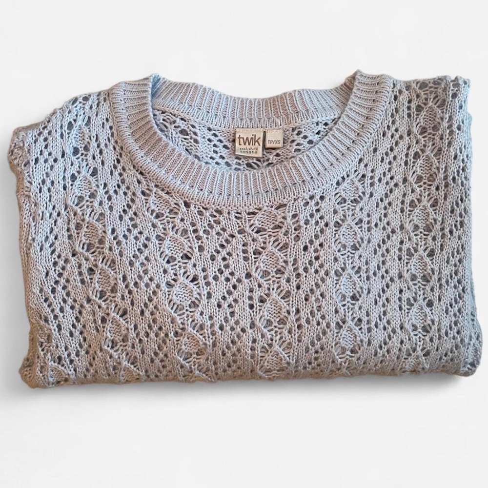 Light Blue Cable Knit Sweater by Twik